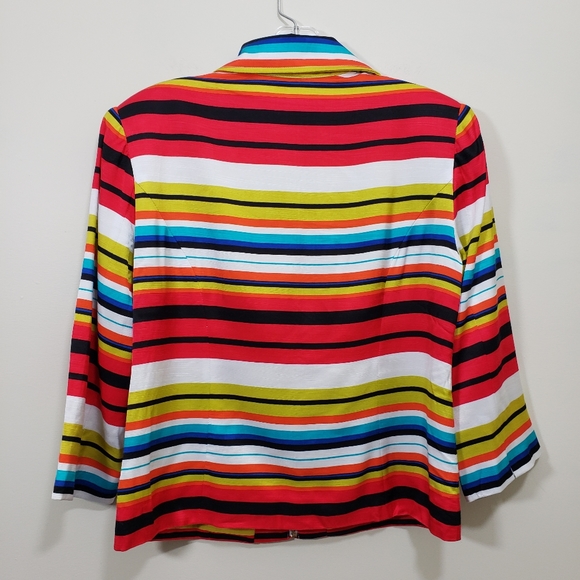 Mishca bright colored striped zip front blazer - Picture 3 of 6